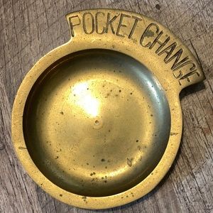 Brass pocket change dish